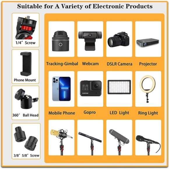 Overhead Camera Mount Desk Stand, 3-Section Flexible Detachable Articulating Arm - Picture 2 of 6